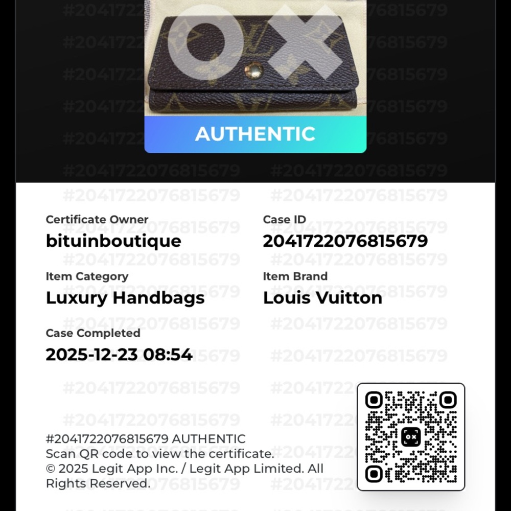 With Certificate of Authenticity Louis Vuitton Brown Monogram Key Holder - Picture 3 of 15